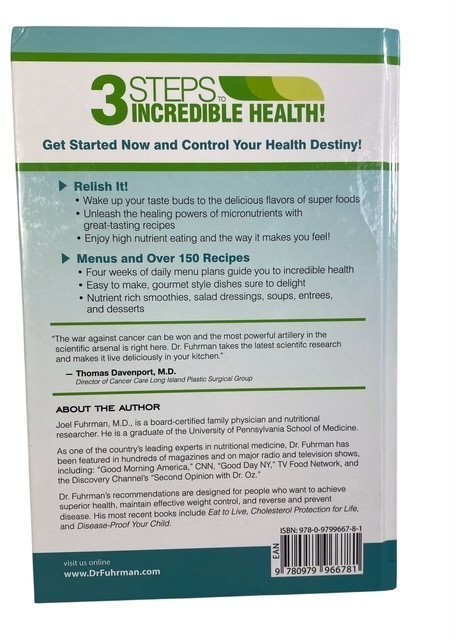 3 Steps to Incredible Health Volume 2 by Joel Fuhrman, M.D. Harccover NEW