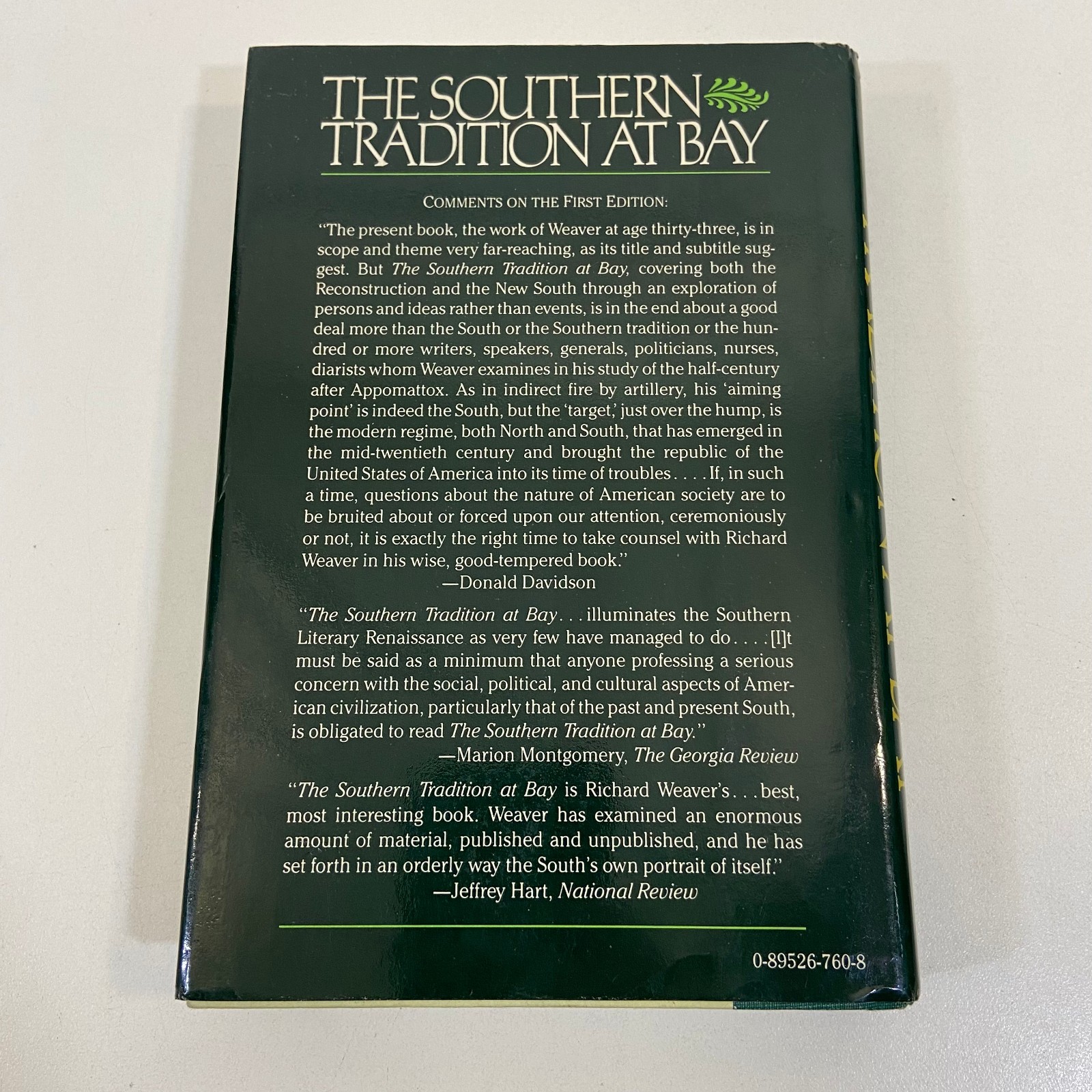Southern Tradition At Bay Richard M Weaver Regnery Gateway 1989 VTG Philosophy