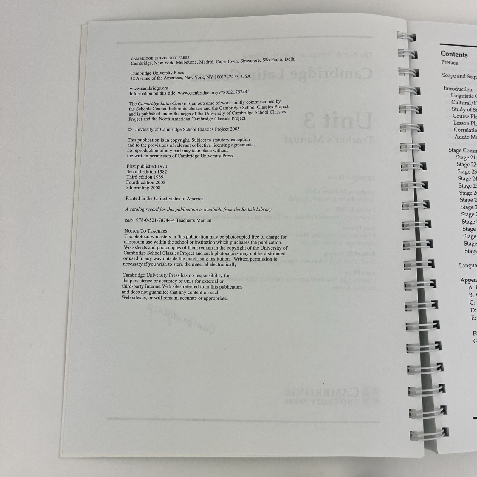 Cambridge Latin Course Unit 3 Teacher’s Manual North American edition (North Ame