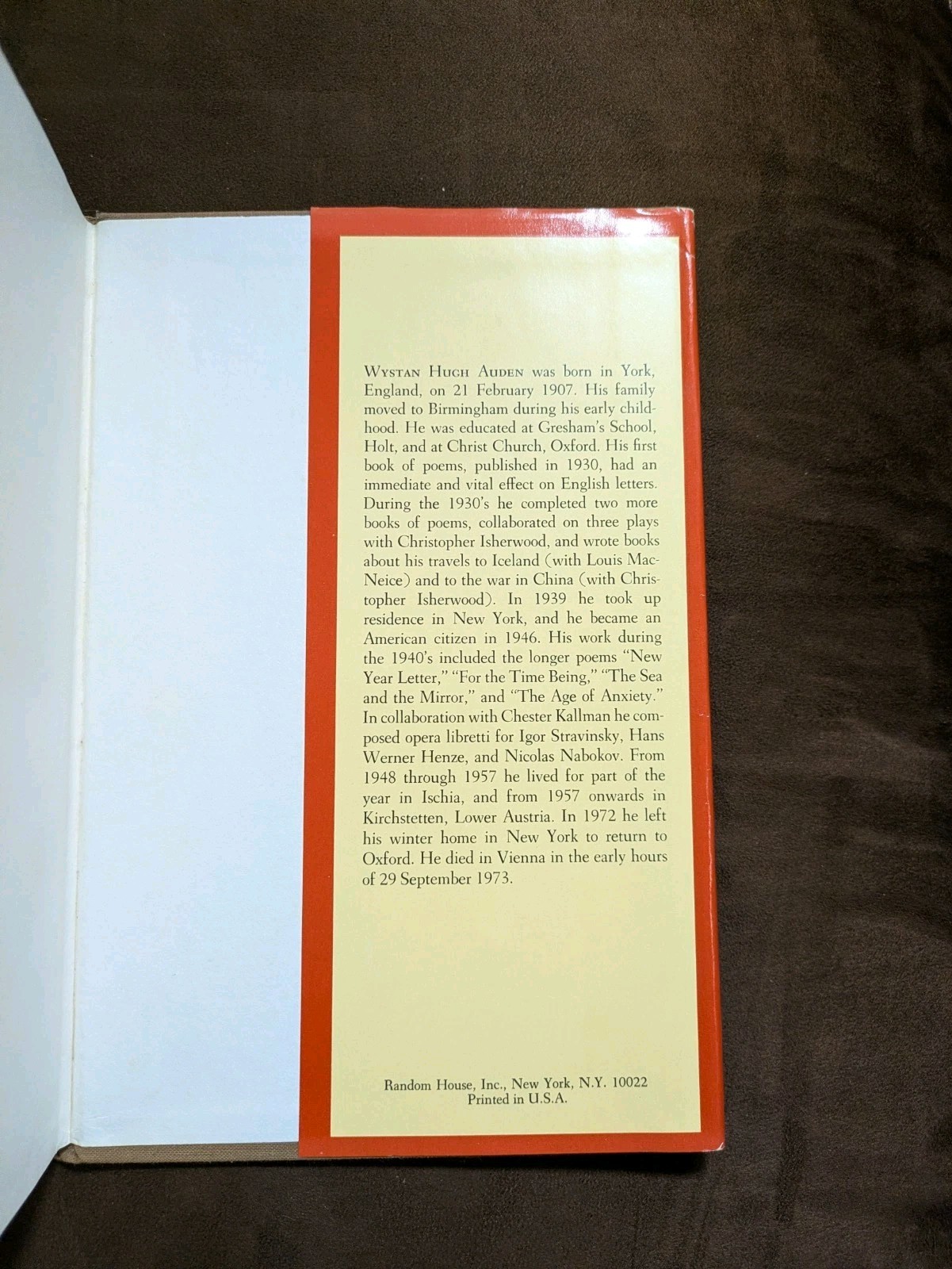 Collected Poems by W. H. Auden (1976, Hardcover) First Trade Ed. Read Descrip.