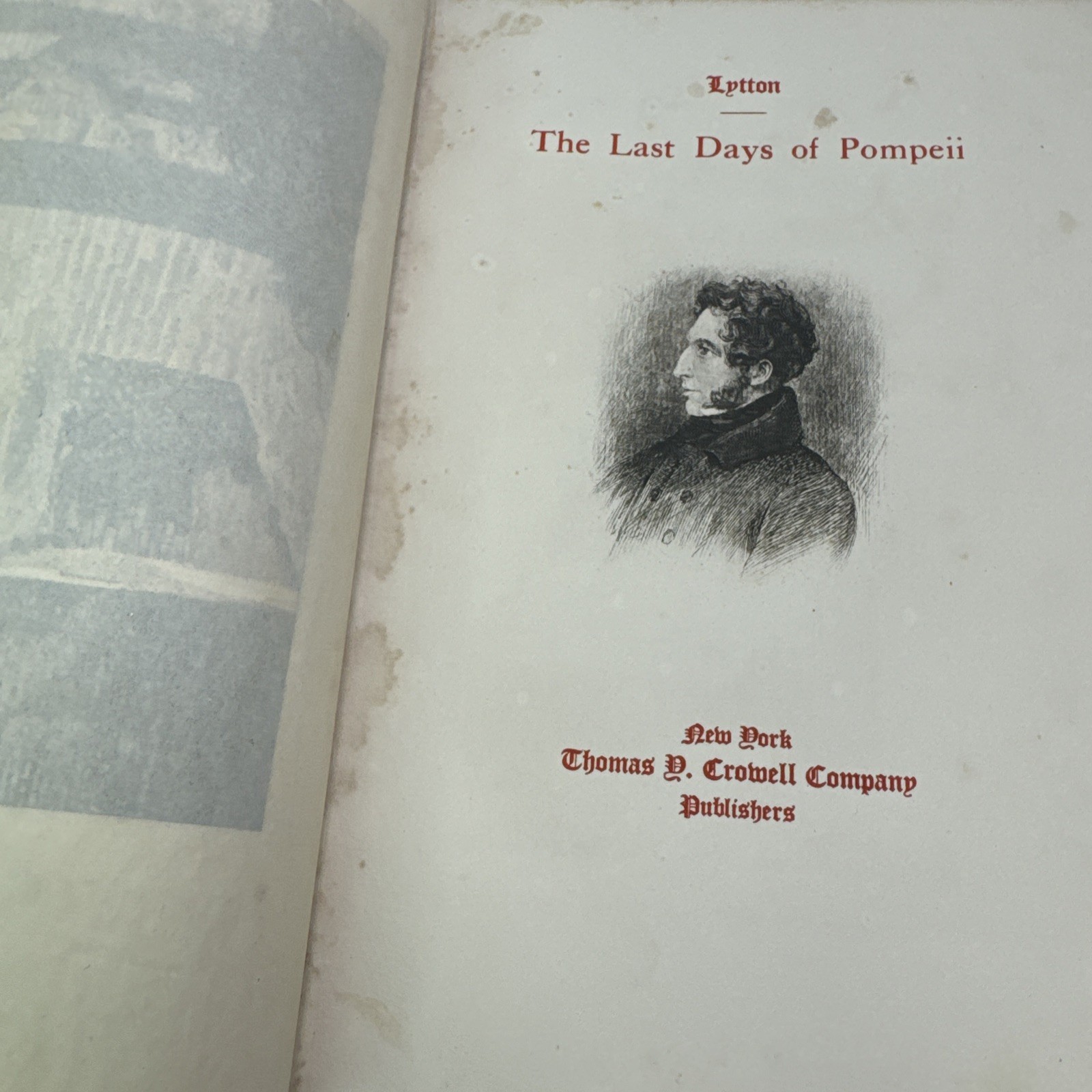 The Last Days of Pompeii Edward Bulwer Lytton Hardcover Antique Historical Novel