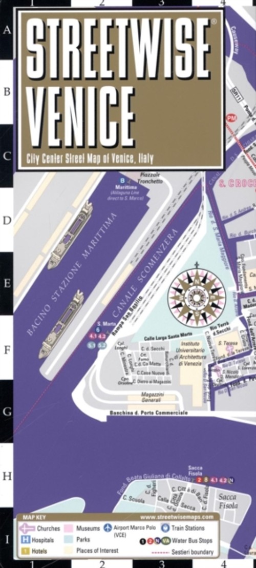 Streetwise Venice Map – Laminated City Center Street Map of Venic