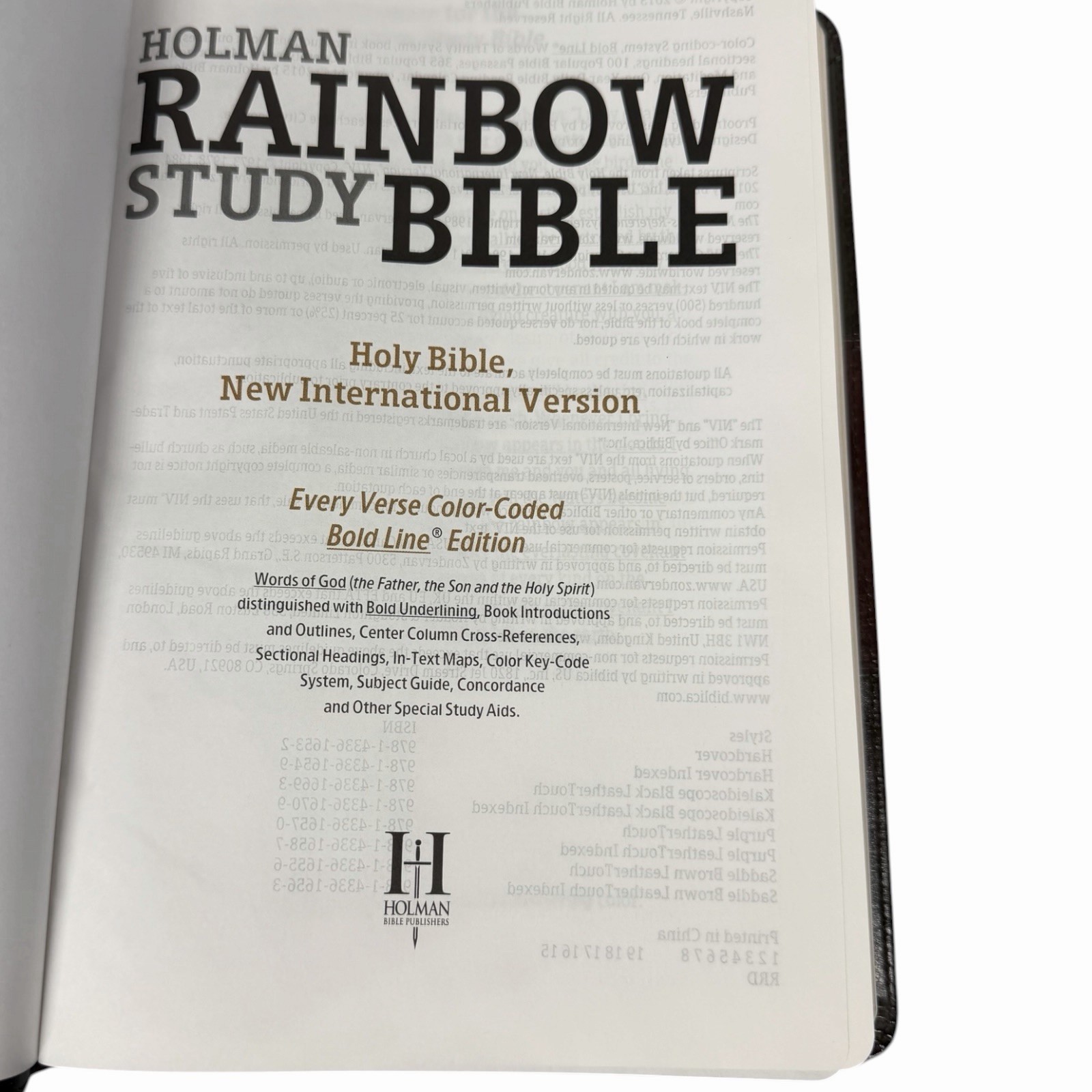 NIV Rainbow Study Bible, Saddle Brown LeatherTouch Holman 2015 Indexed, Clean