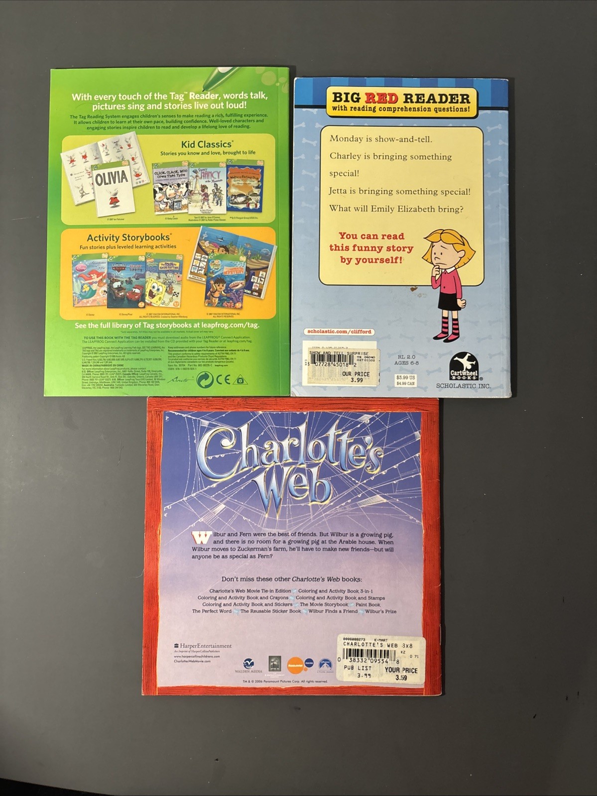 1990s-2000s Children’s Book Lot, Ozzie & Mack, Clifford, Charlotte’s Web