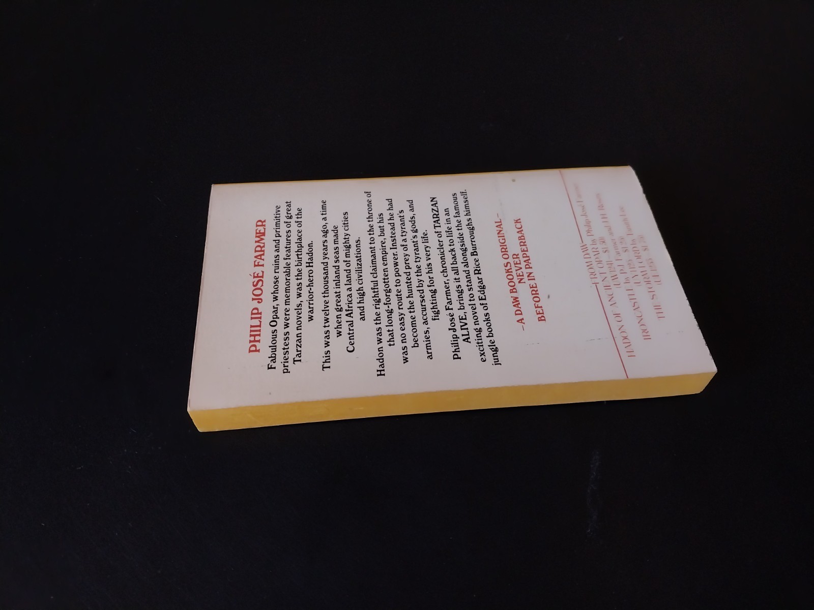 Philip Jose Farmer – Flight to Opar – Daw Books First Printing 1976