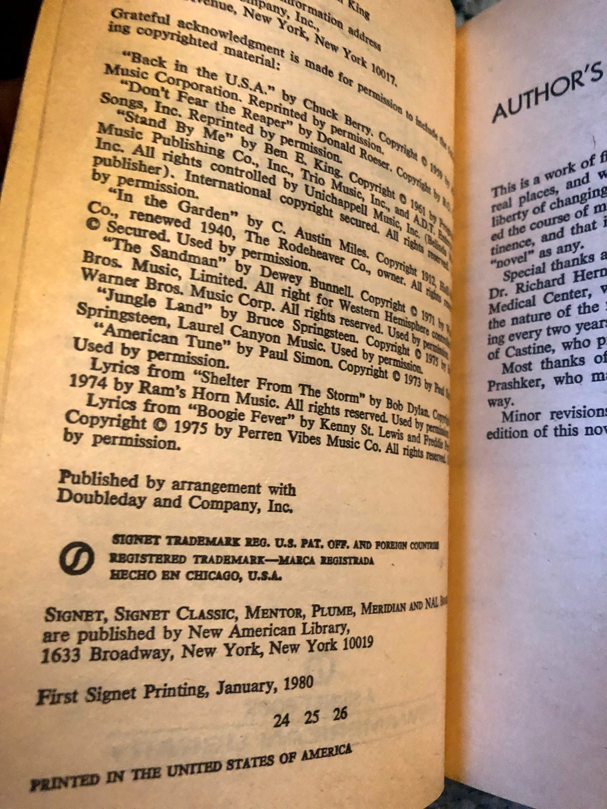 Stephen King books, Salem’s Lot & The Stand, Signet paperbacks