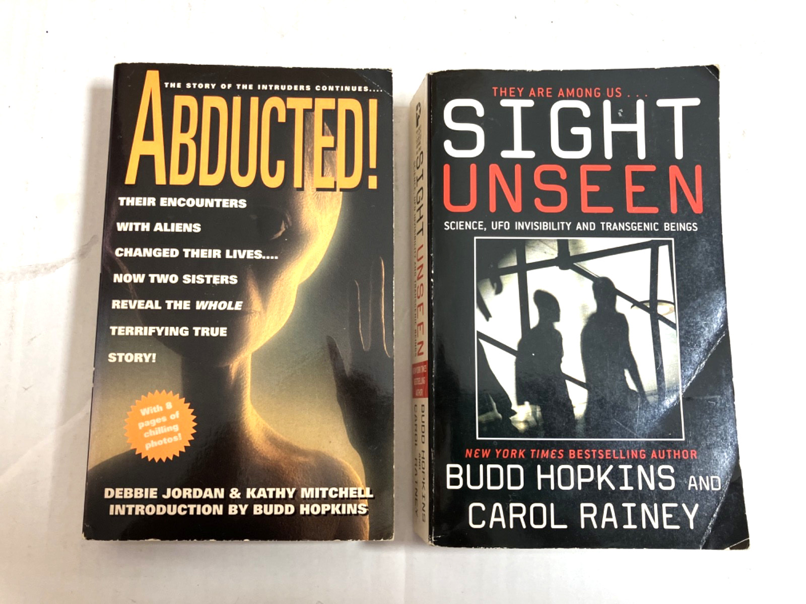 Lot of 3 UFO Books Time-Life HC + PB Abducted + Sight Unseen, Budd Hopkins