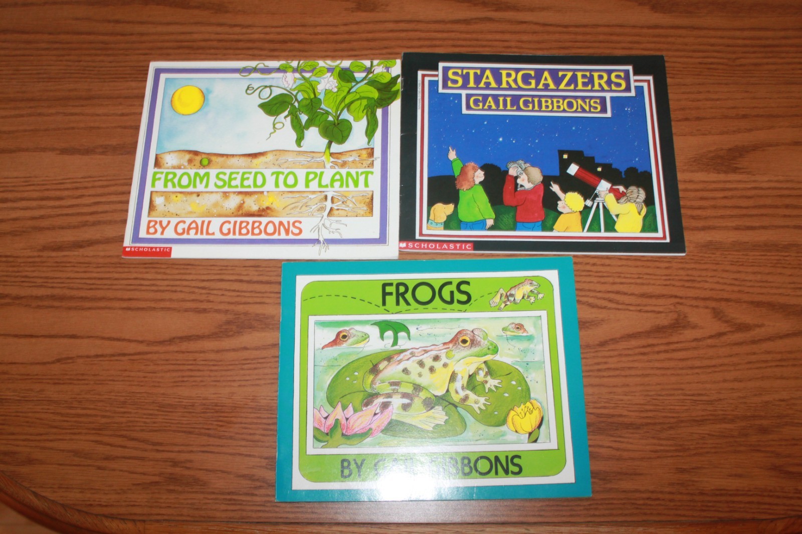 7 Gail Gibbons Books Lot Animal Science Frogs Bears Stars Moon Seed