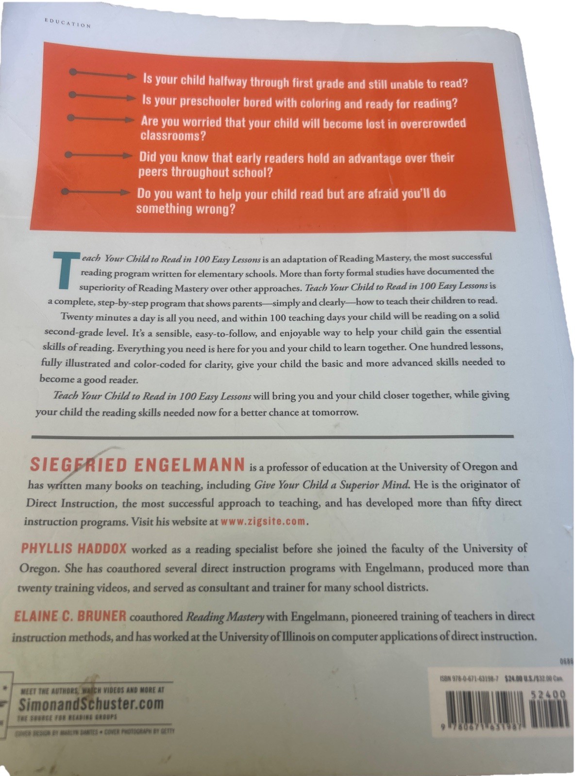 Teach Your Child To Read In 100 Lessons Book By Siegfried Engelmann