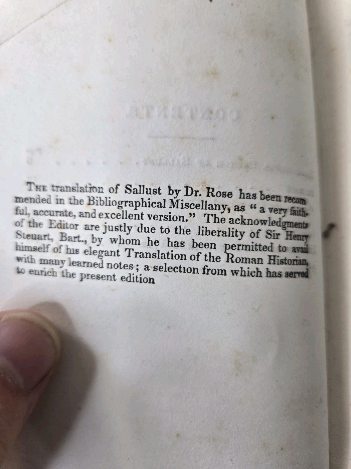 SALLUST – Translated by William Rose HC (1840? Year Unkown) Harper Pub. J94