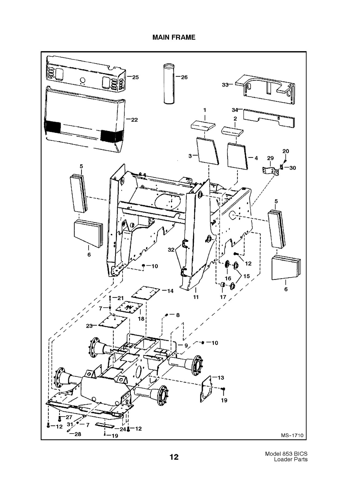BOBCAT 853 Parts Manual 1998 SN 508418001 Up – STEEL WIRE BOUND – TOUGH COVERS