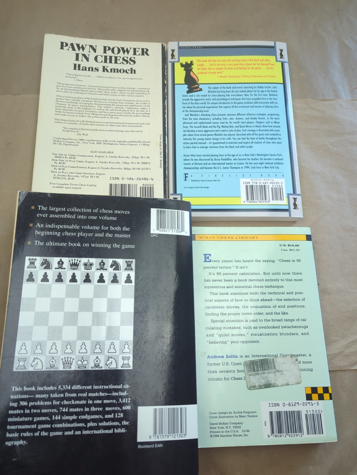 4 Chess Book Lot Instructional Attacking Inner Game Power Education Lesson