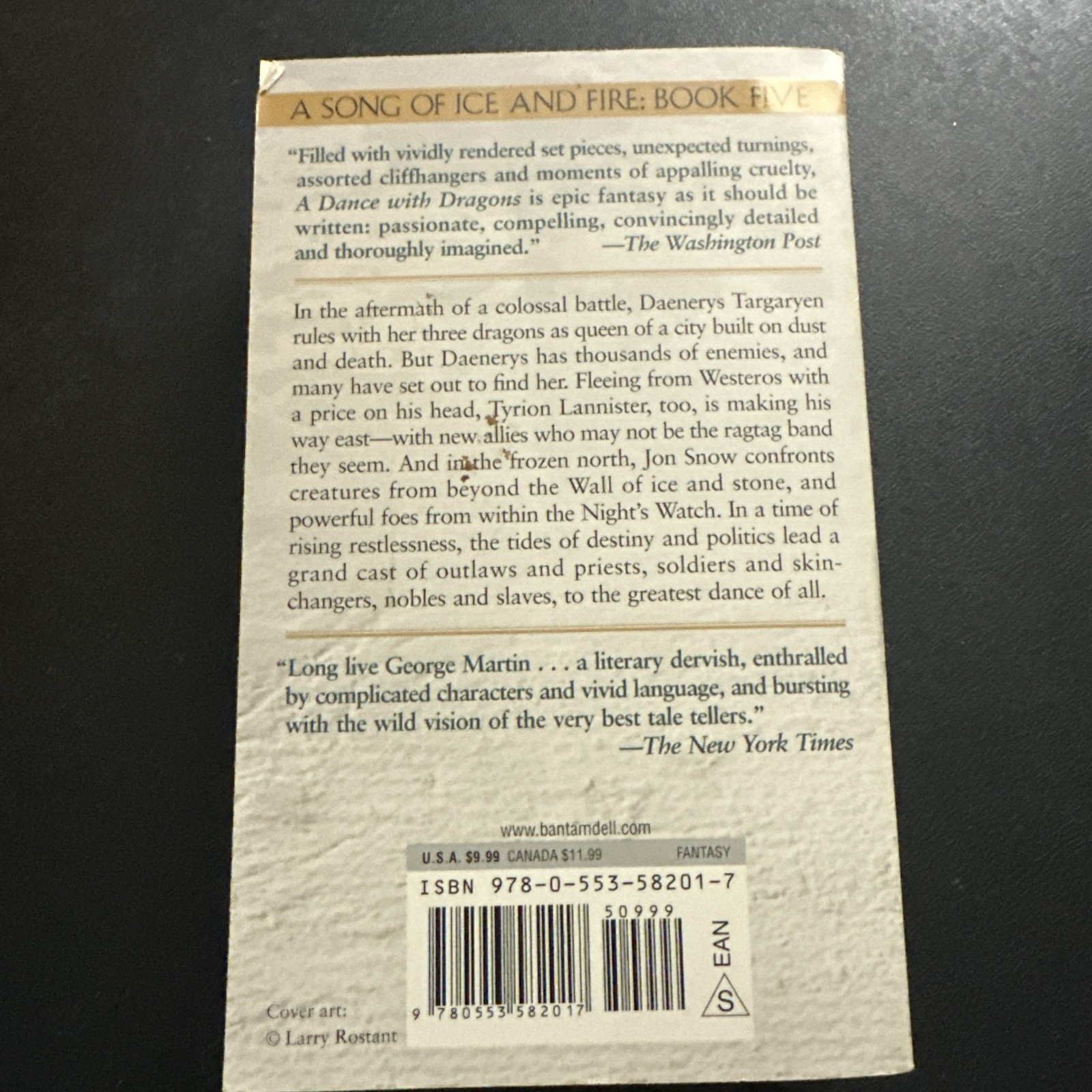 A Dance with Dragons George R.R. Martin Fantasy Mass Market Bantam Book 2013 PB