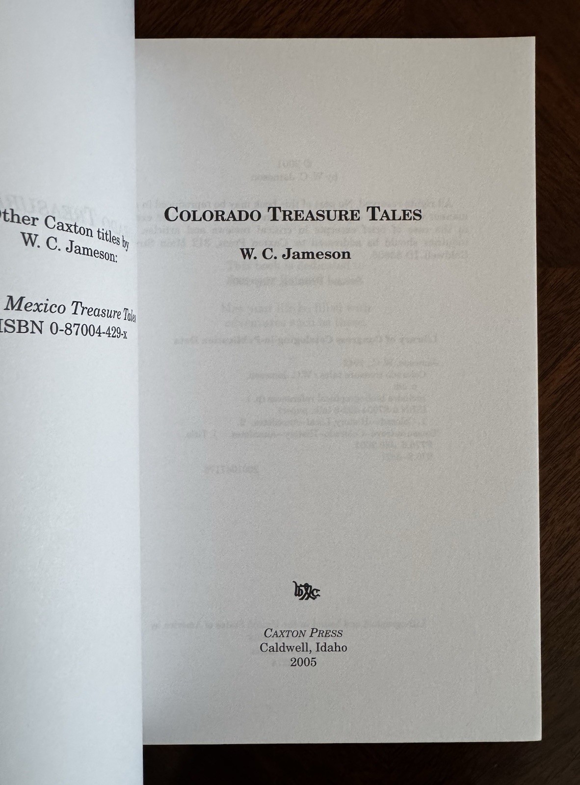 COLORADO TREASURE TALES by W. C. Jameson 2001 PB NEW