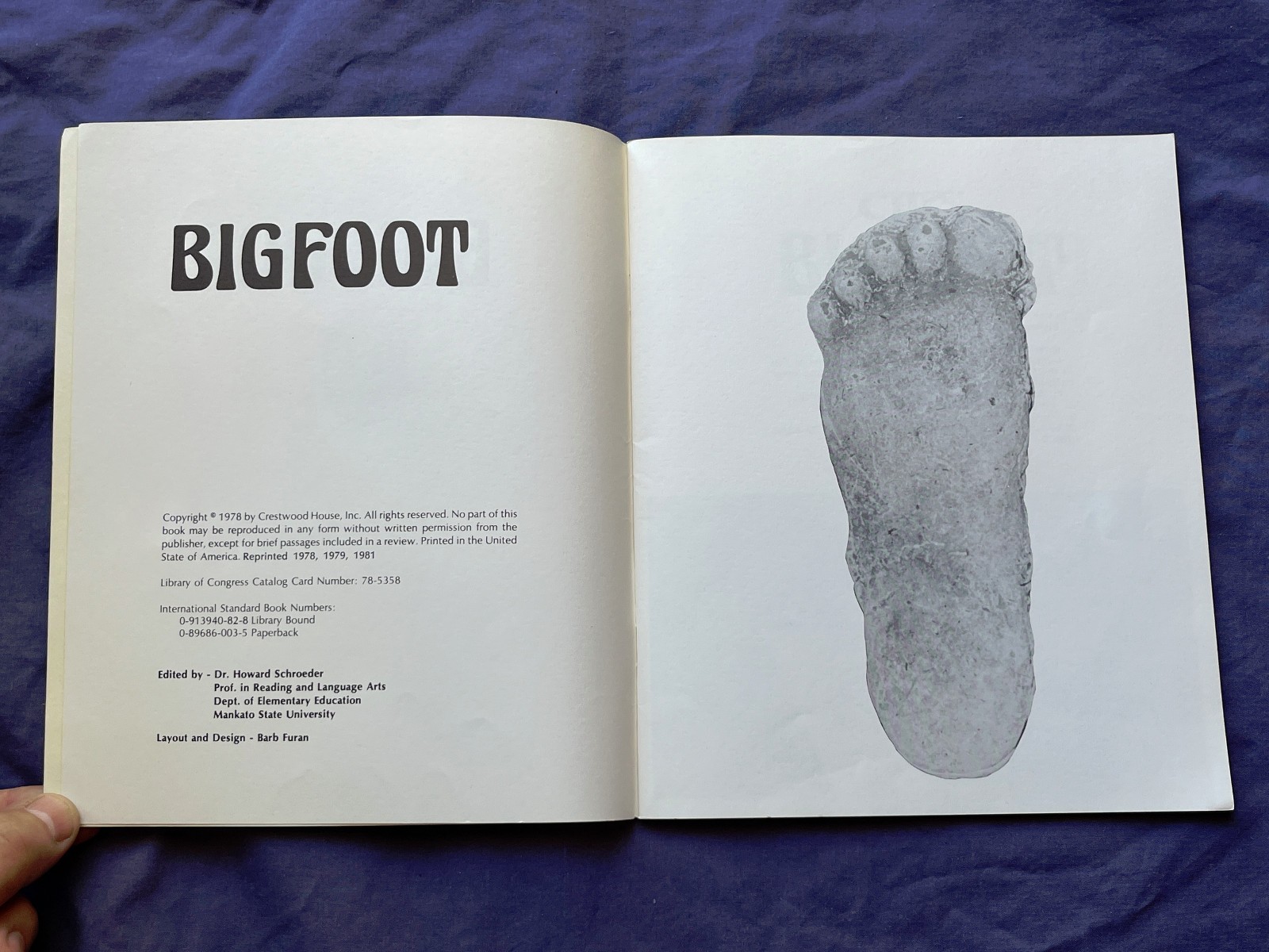 Rare BIGFOOT Book Crestwood House Ian Thorne Yeti Abominable Snowman