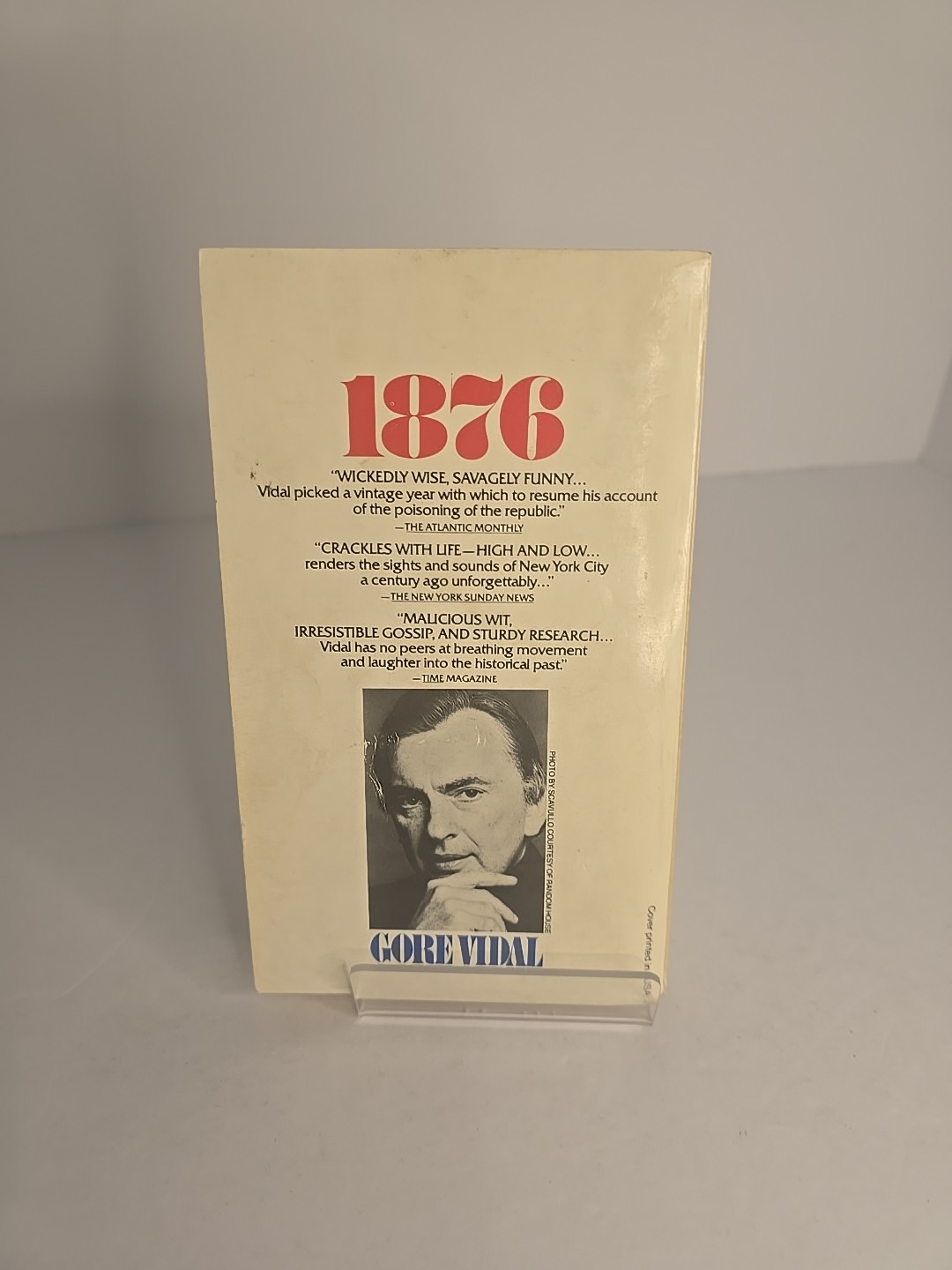 1876 by Gore Vidal (1977) Vintage Ballantine Paperback Historical Fiction VG