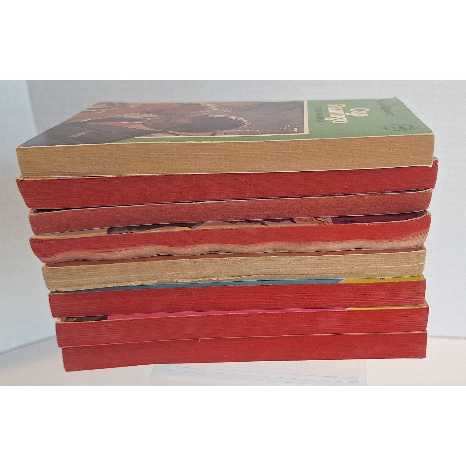 Vtg red edge Harlequin Romance Paperback Book Lot 8 1970s 1980s Flora Kidd Neels