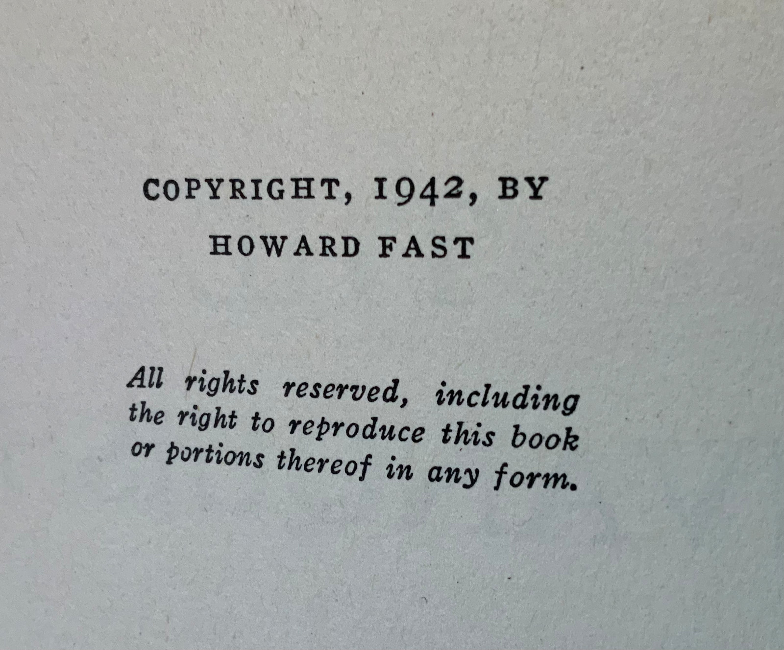 The Unvanquished by Howard Fast The Book League of America New York 1942 Good
