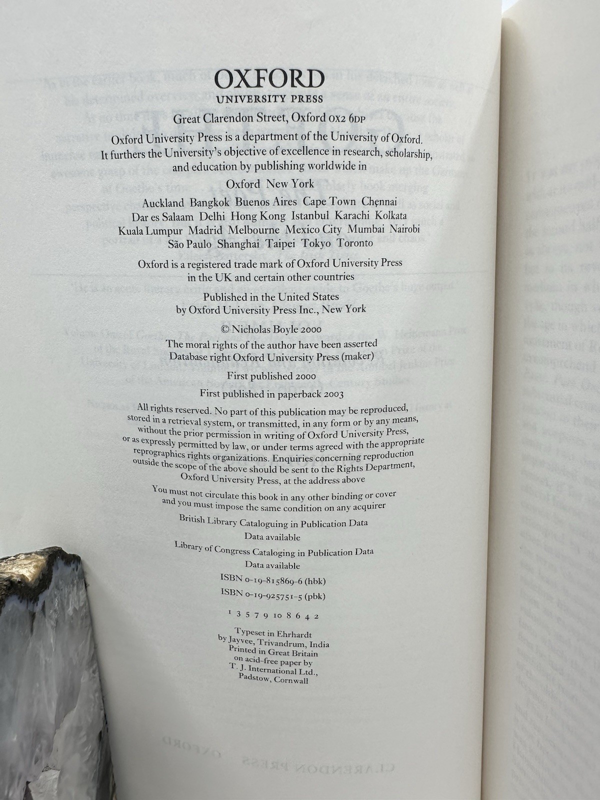 Wolfgang Goethe: the Poet and the Age Vol. I & II Nicholas Boyle Set Like New
