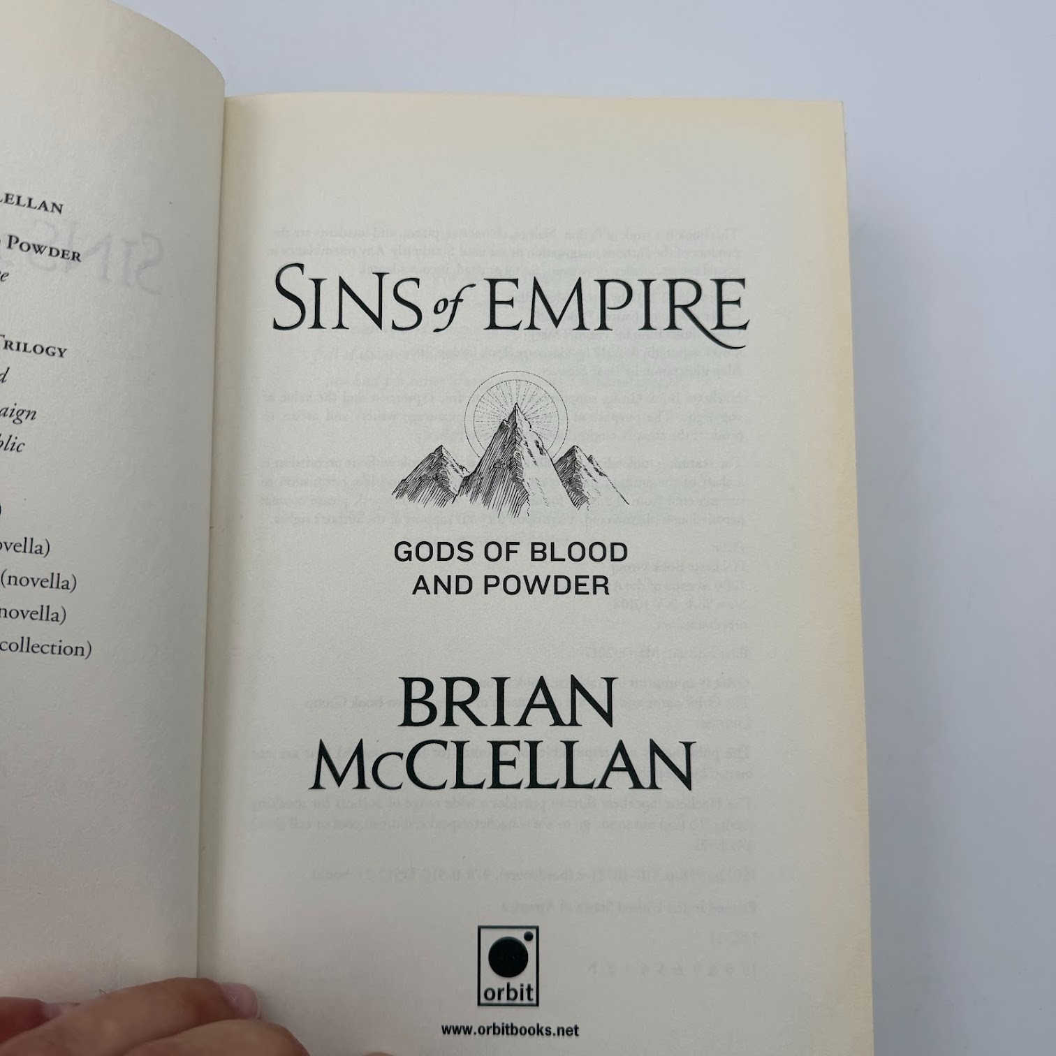 Sins of Empire by Brian McClellan Vol. 1 Gods of Blood and Powder 1st Edition