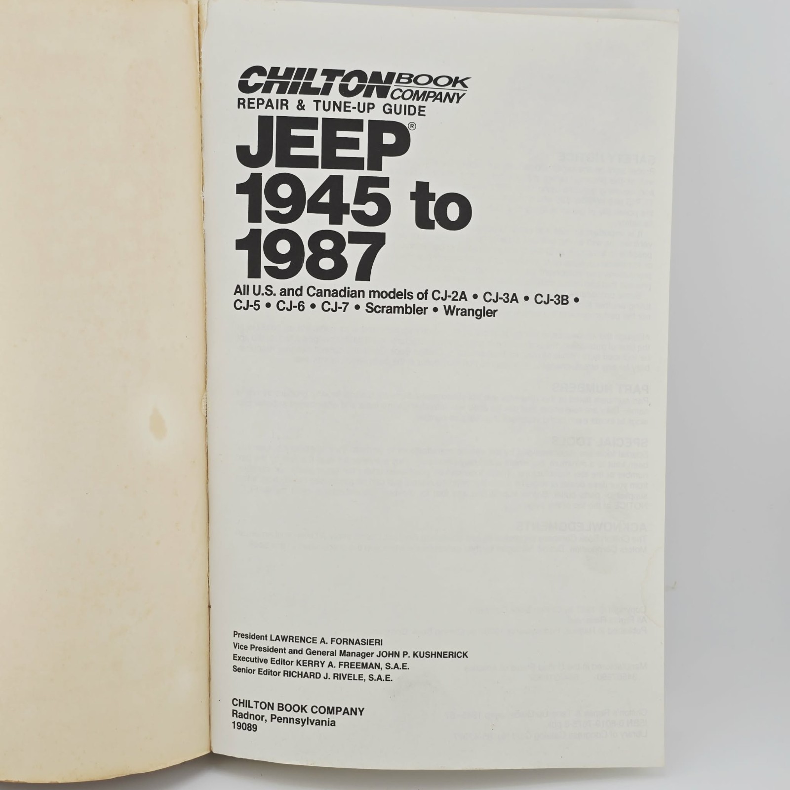 Jeep Shop Manual 1945 – 1987 CJ 7 CJ 5 Wrangler Scrambler CJ3 CJ2 Repair Book