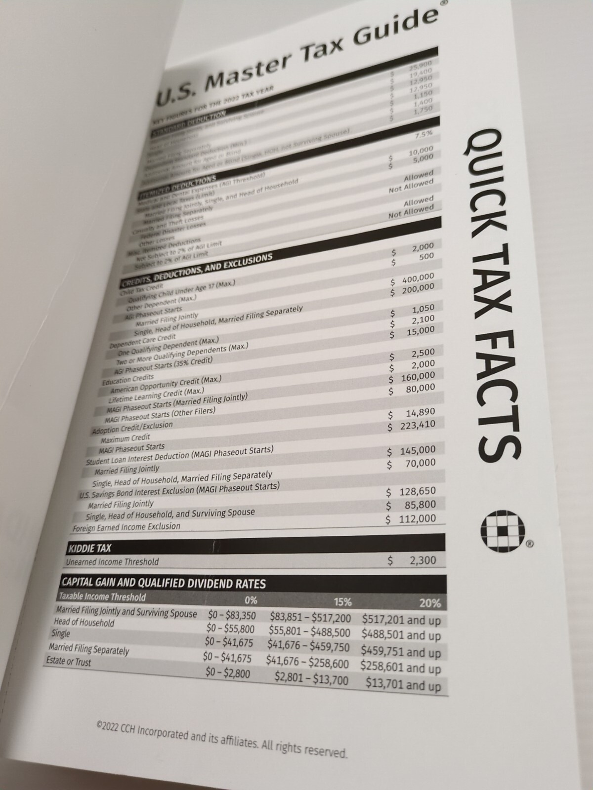 US Master Tax Guide 2023 106th Edition CCH Publications Wolters Kluwer CPA Law