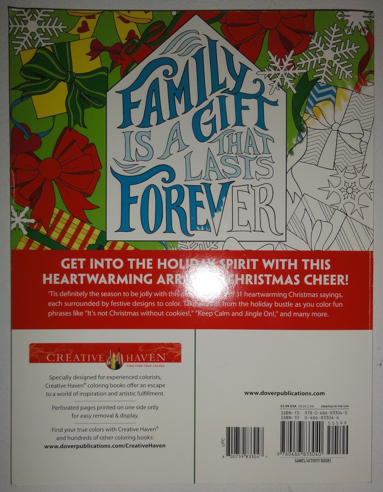 LOT 8 “CHRISTMAS” THEME COLORING BOOKS BY CREATIVE HAVEN/DOVER, NEW! $51 VALUE!