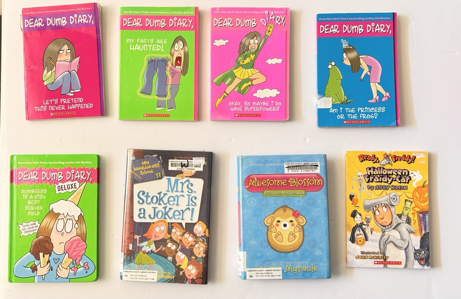 Children’s Books Lot Dear Dumb Diary Jim Benton Scholastic 8 Books Mixed Set