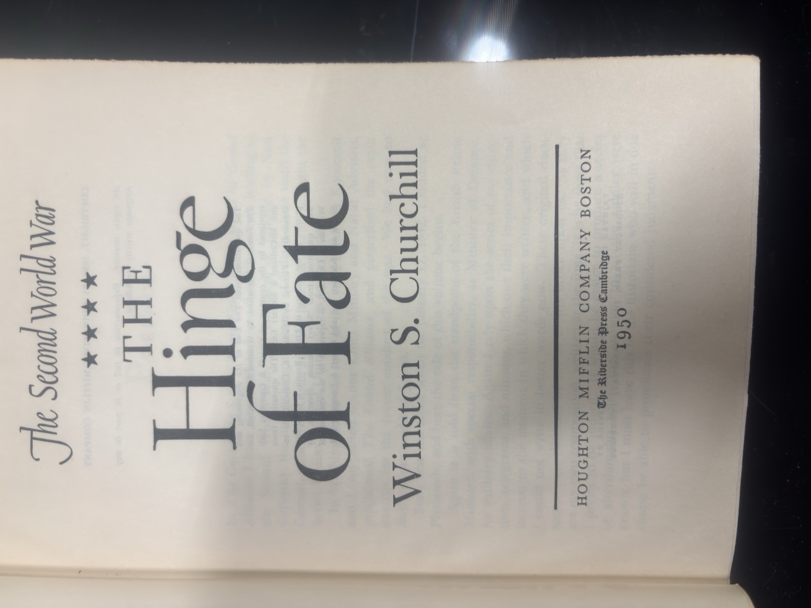 The Second World War: The Hinge of Fate by Winston S. Churchill 1950 HC Illus