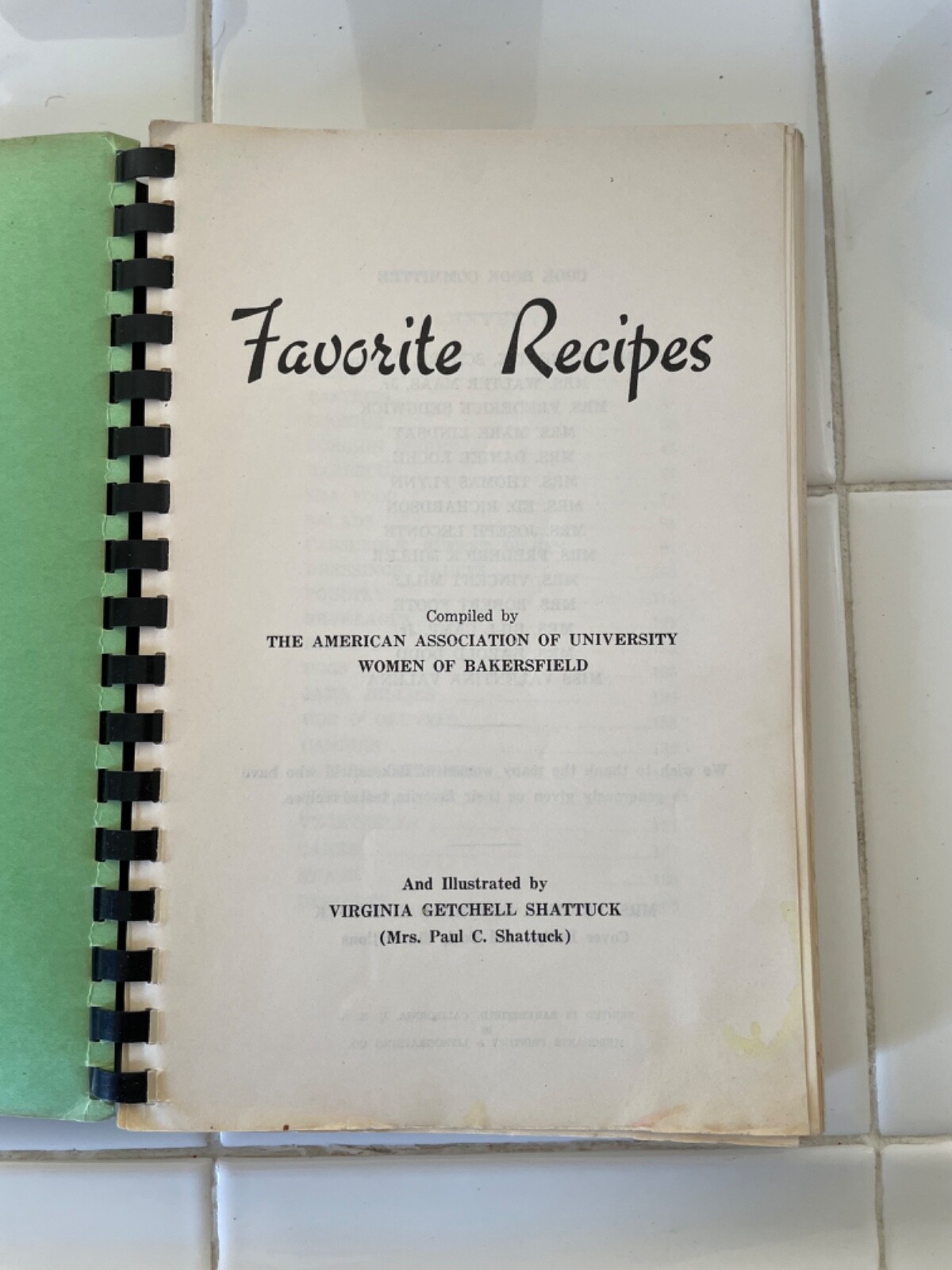 Vintage “Favorite Recipes” by The AAUW of Bakersfield Cookbook 231 Pages