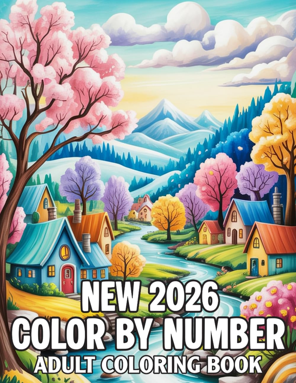 New 2026 Color By Number Adult Coloring Book: Large Print Simple Color By Number