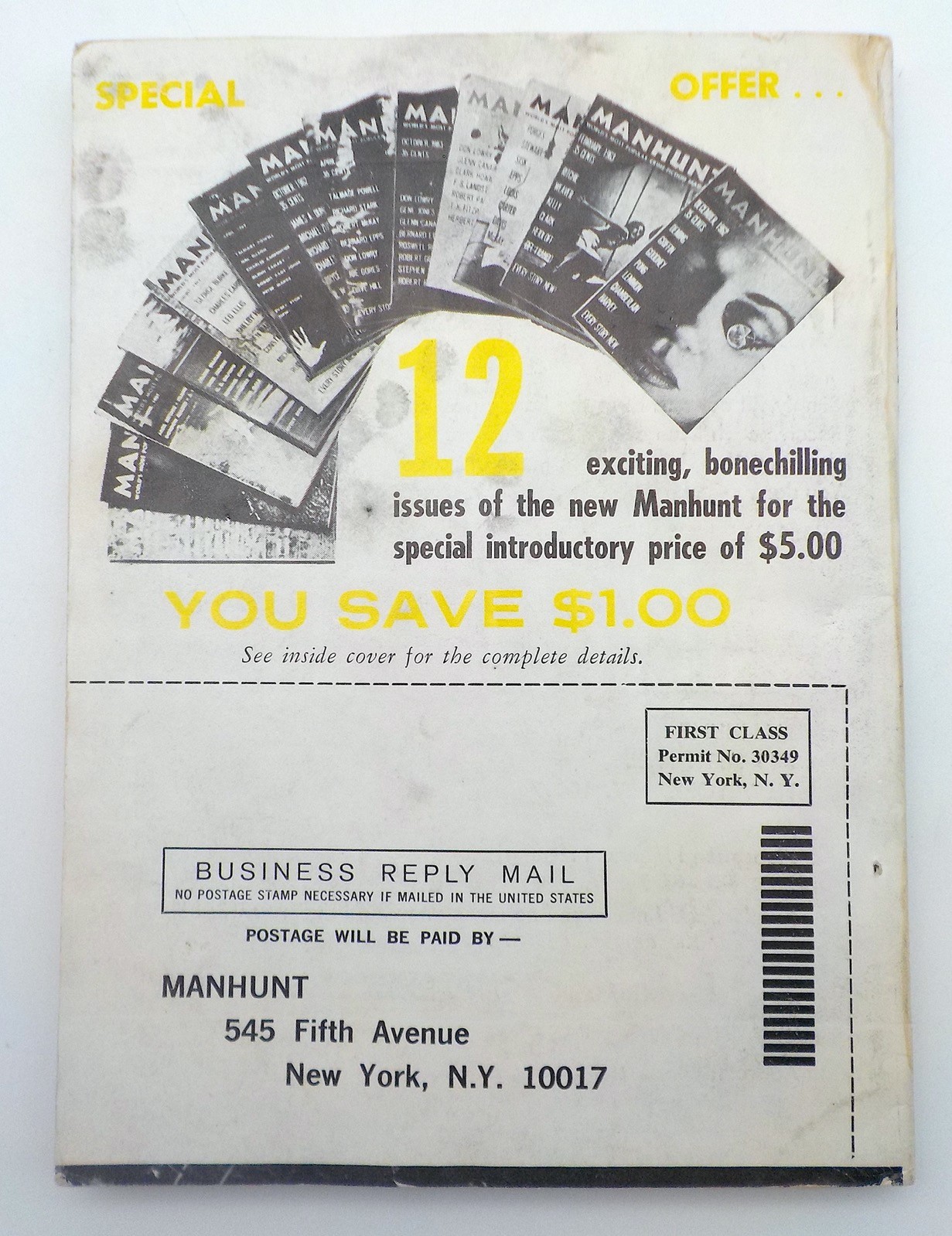 MANHUNT Detective Story Monthly Magazine November 1964