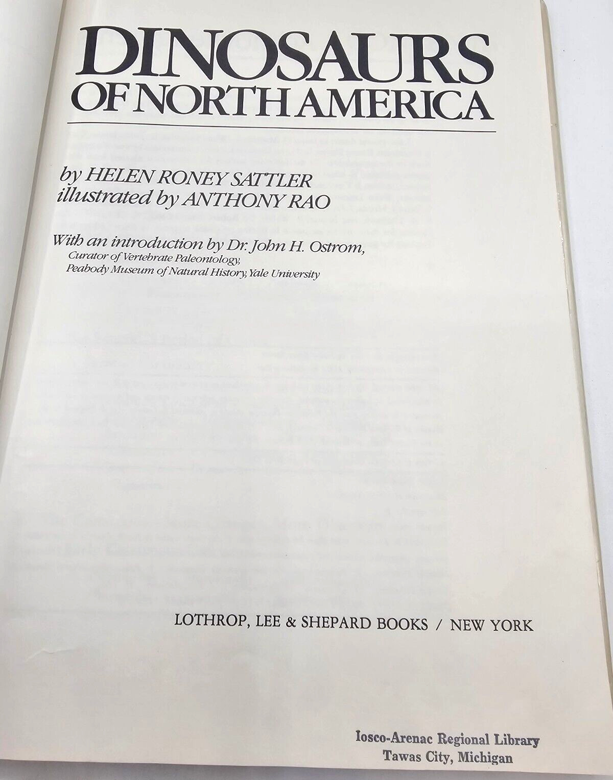 Dinosaurs Of North America Helen R Sattler First Edition 1st Printing 1981 HC