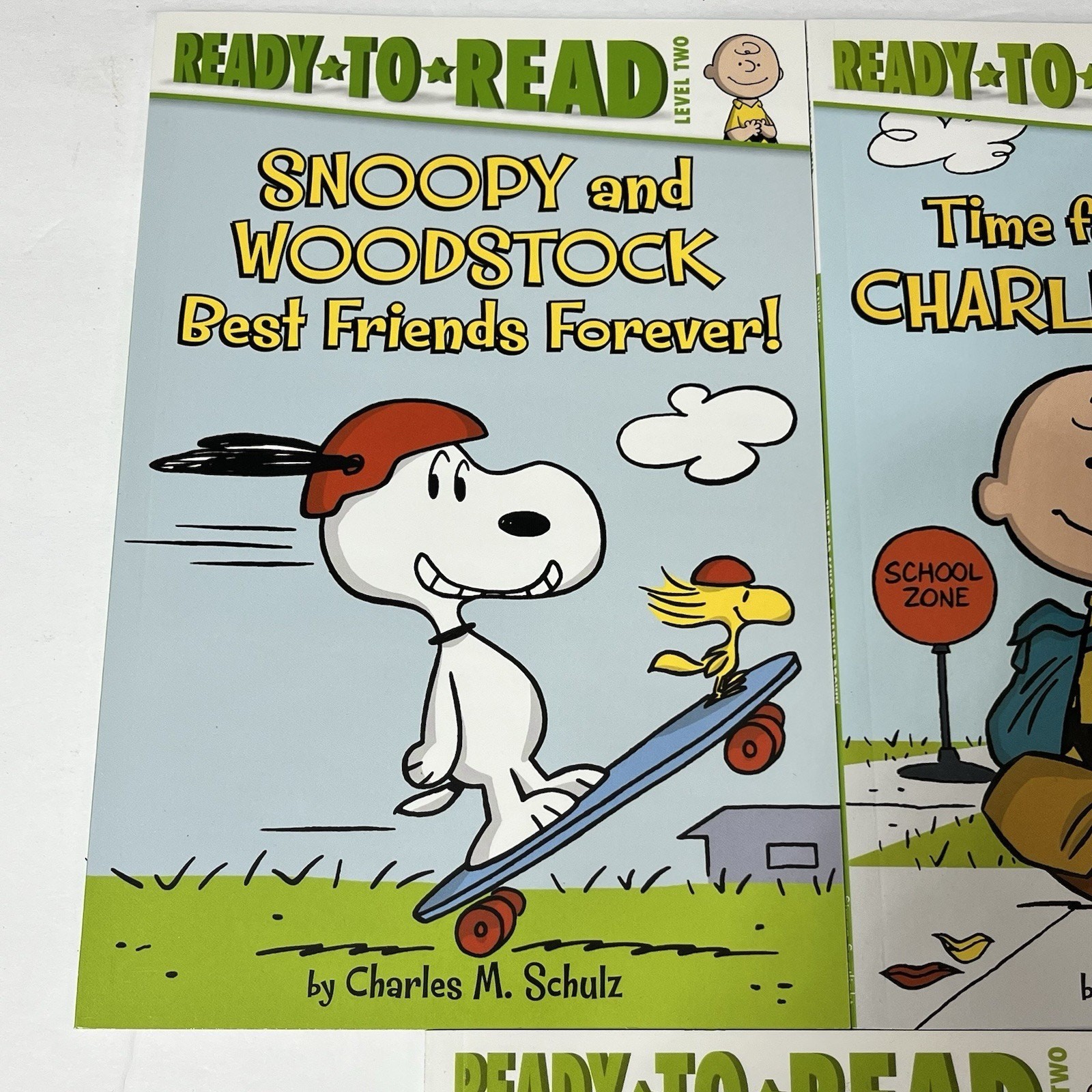 3 Ready to Read Level 2 Time for School Charlie Brown Snoopy Lucy Paperback Book