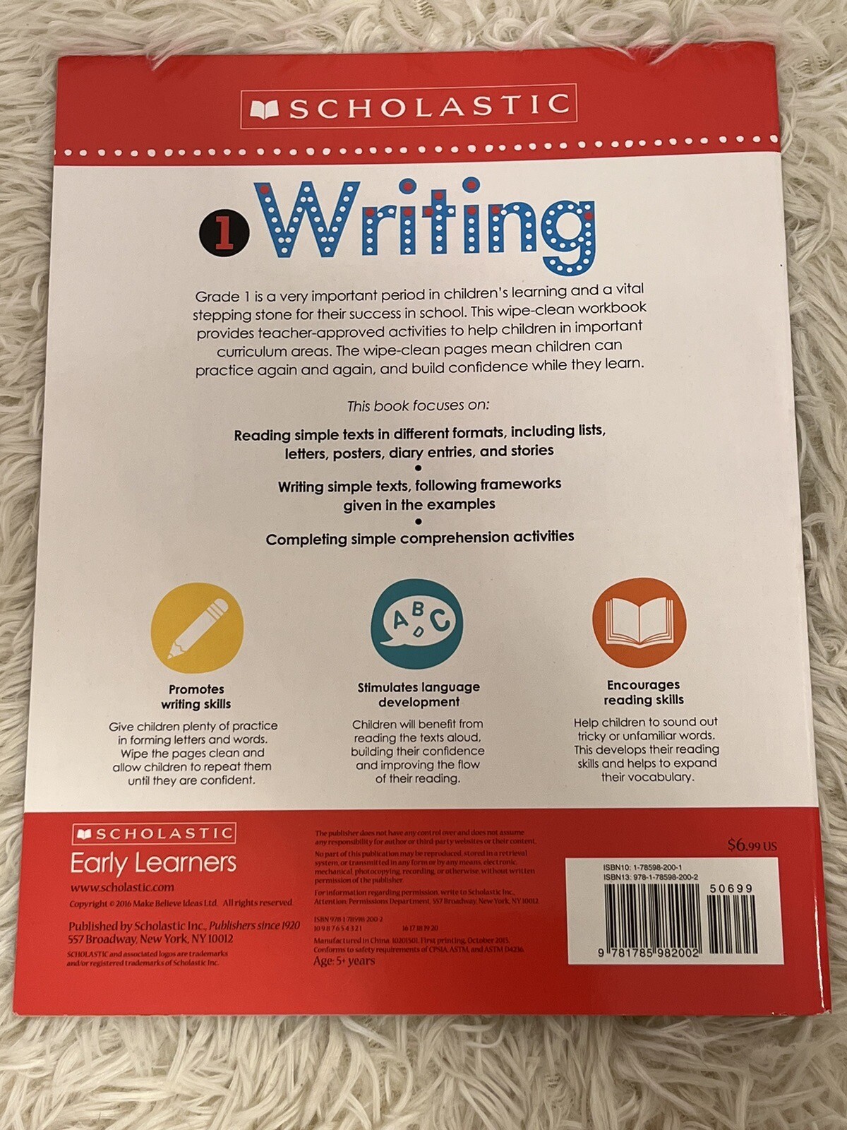 Scholastic First Grade Books Wipe Clean Math Reading Writing Spelling Puzzles 5