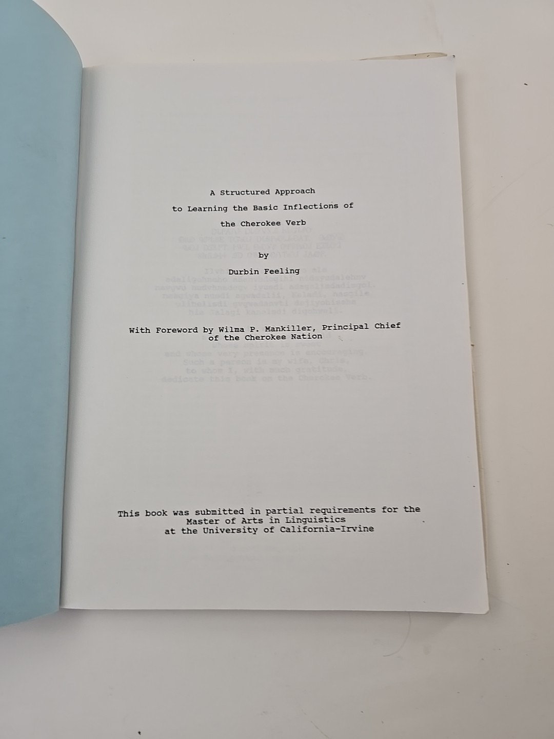 A Structured Approach to Learning the Basic Inflections of The Cherokee Verb