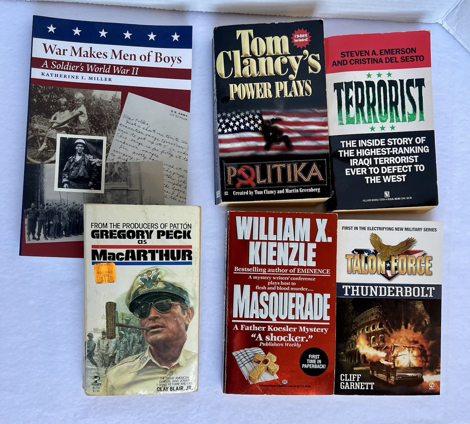 Lot Of 6 Military/War Paperback Books / Novels Fair-good Pre Owned 2lb 6.1oz
