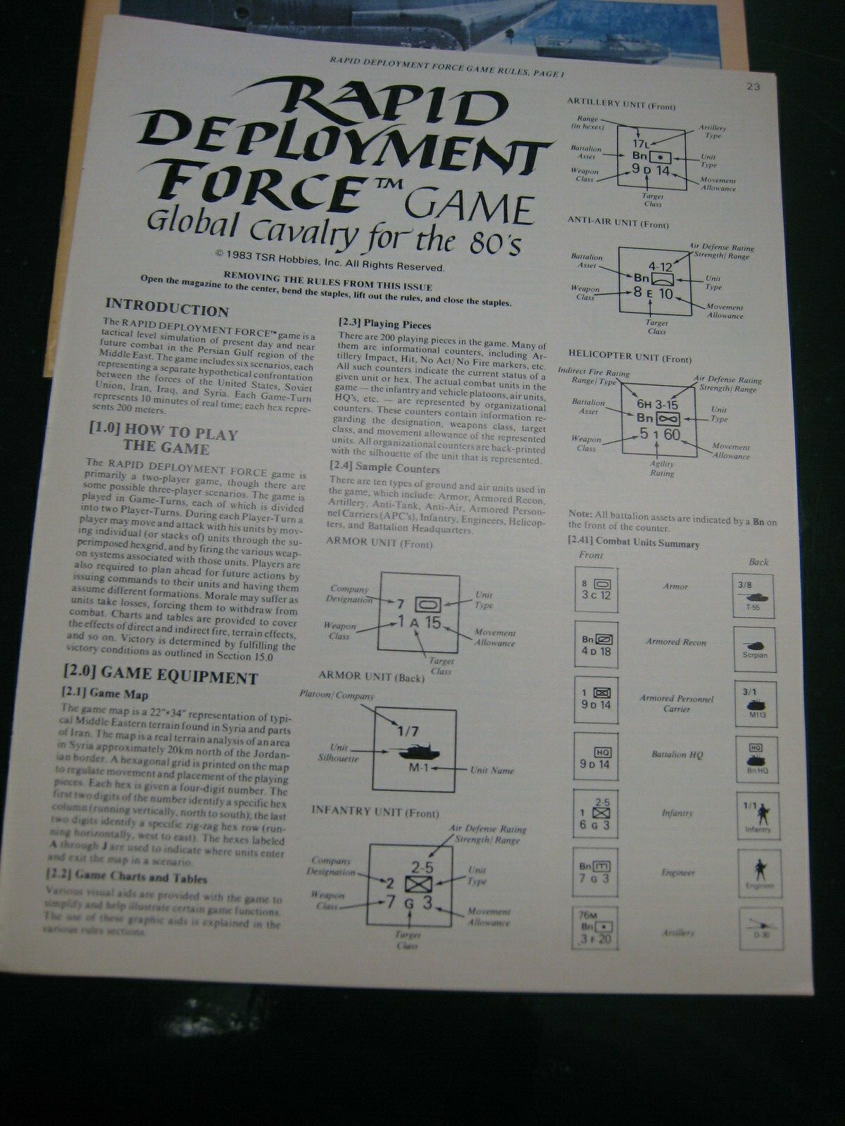 Strategy & Tactics #91 RDF Unpunched SPI Wargame