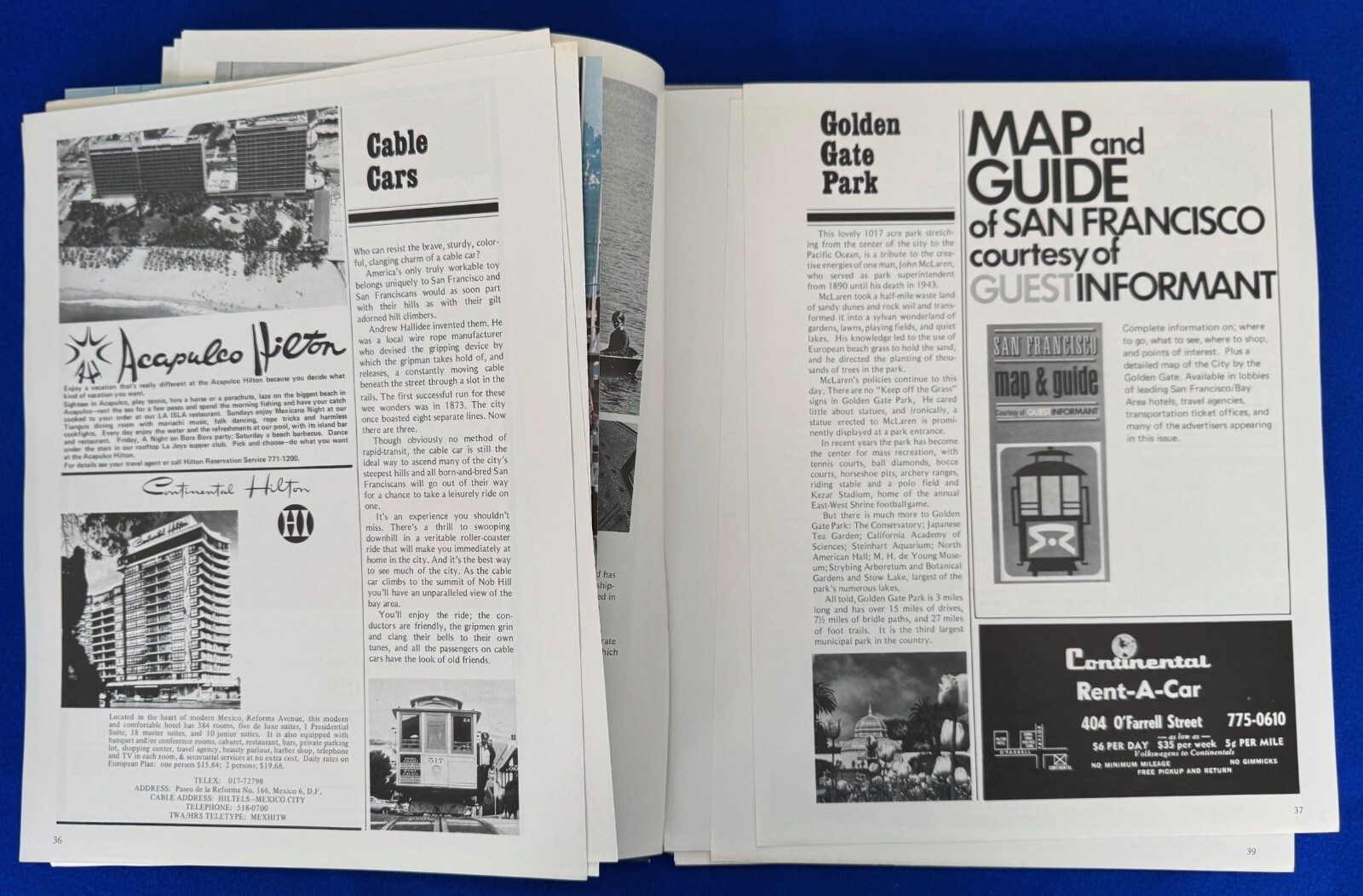 Vintage 1972-73 Guest Informant San Francisco Guide Stanford Court Hotel Edition
