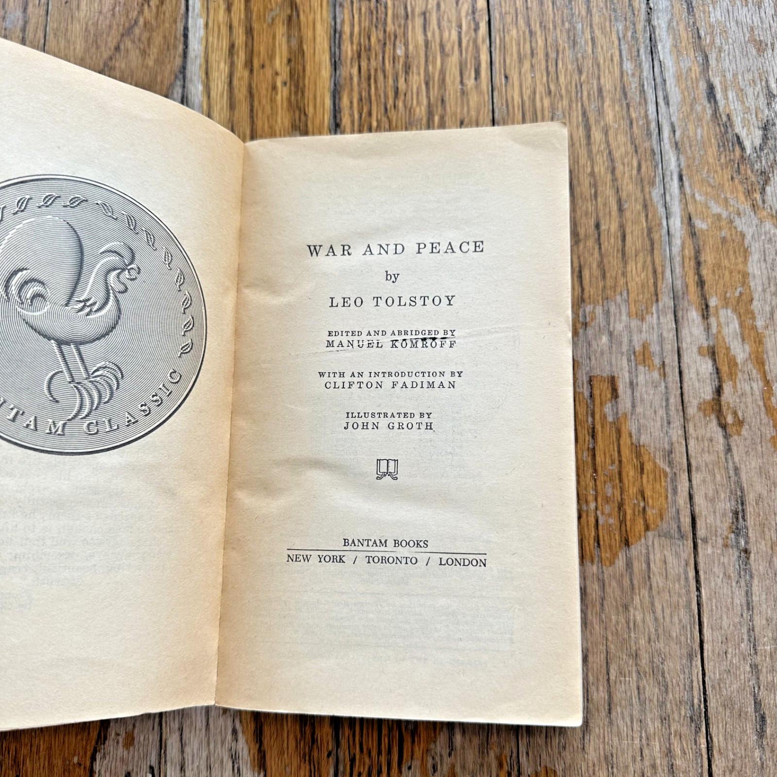 Leo Tolstoy WAR AND PEACE Napoleonic Wars Russia Bantam Classic PB Book 1965