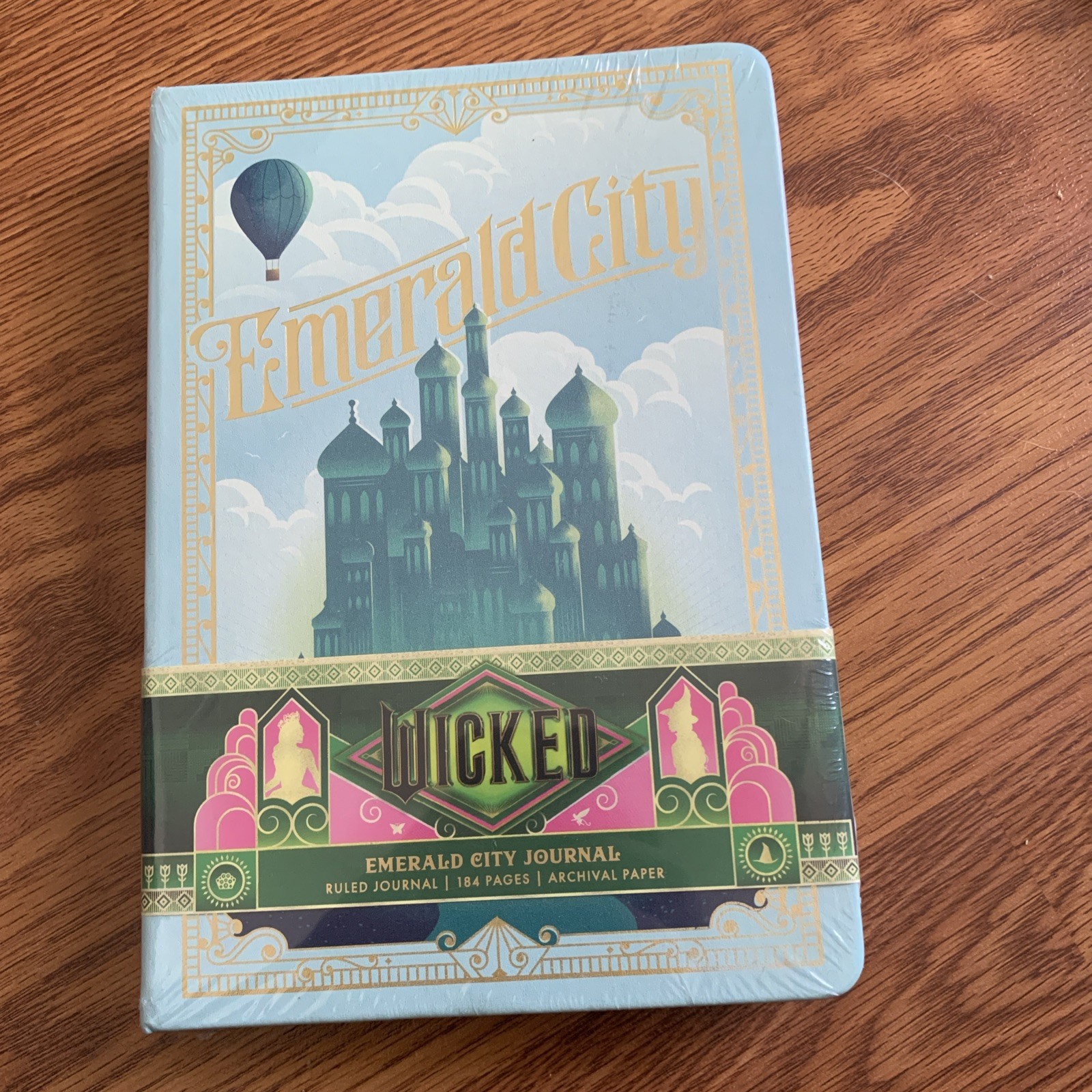 Wicked: Emerald City 184 Page Journal with Ribbon Charm & Vegan Leather Cover