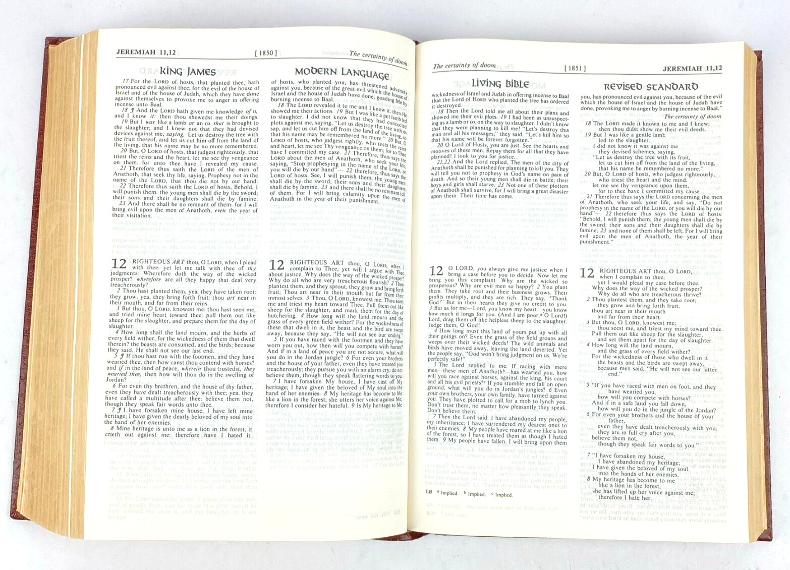 Layman’s Parallel Bible KJV MLB Living Bible RSV Zondervan Hardcover 1973 VTG