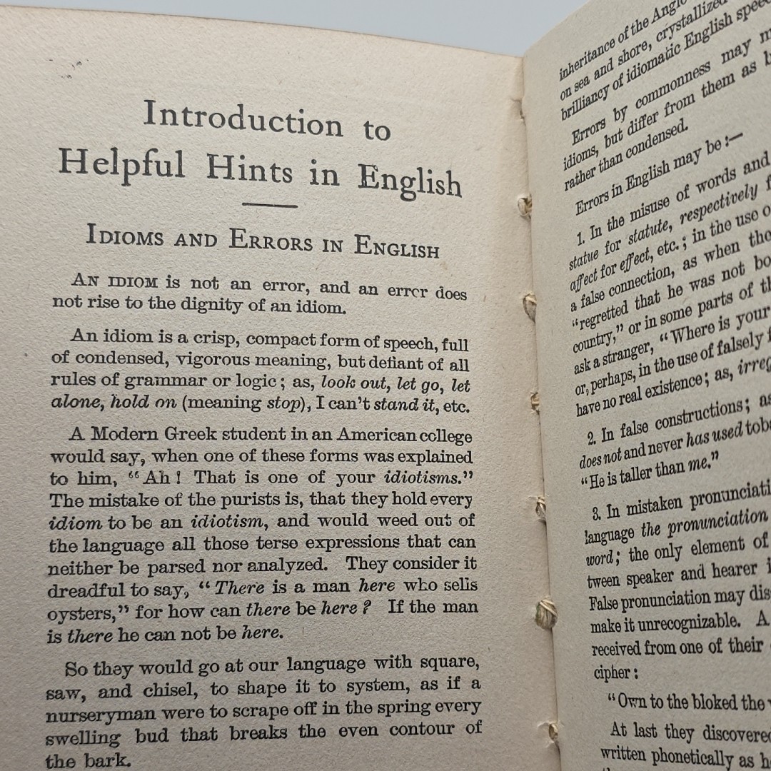1911 Helpful Hints in English Words & Phrases Companion to Better Say By Fernald