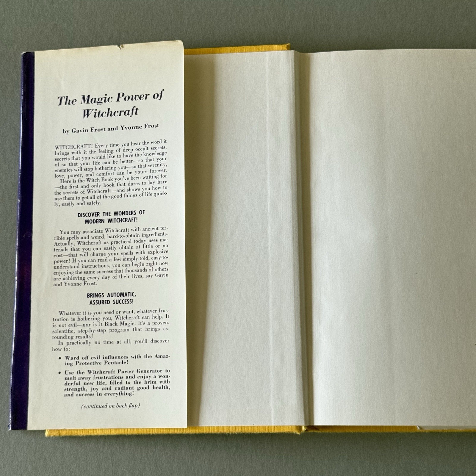 The Magic Power of Witchcraft By Gavin & Yvonne Frost HCDJ 1976 First Ed. 16th