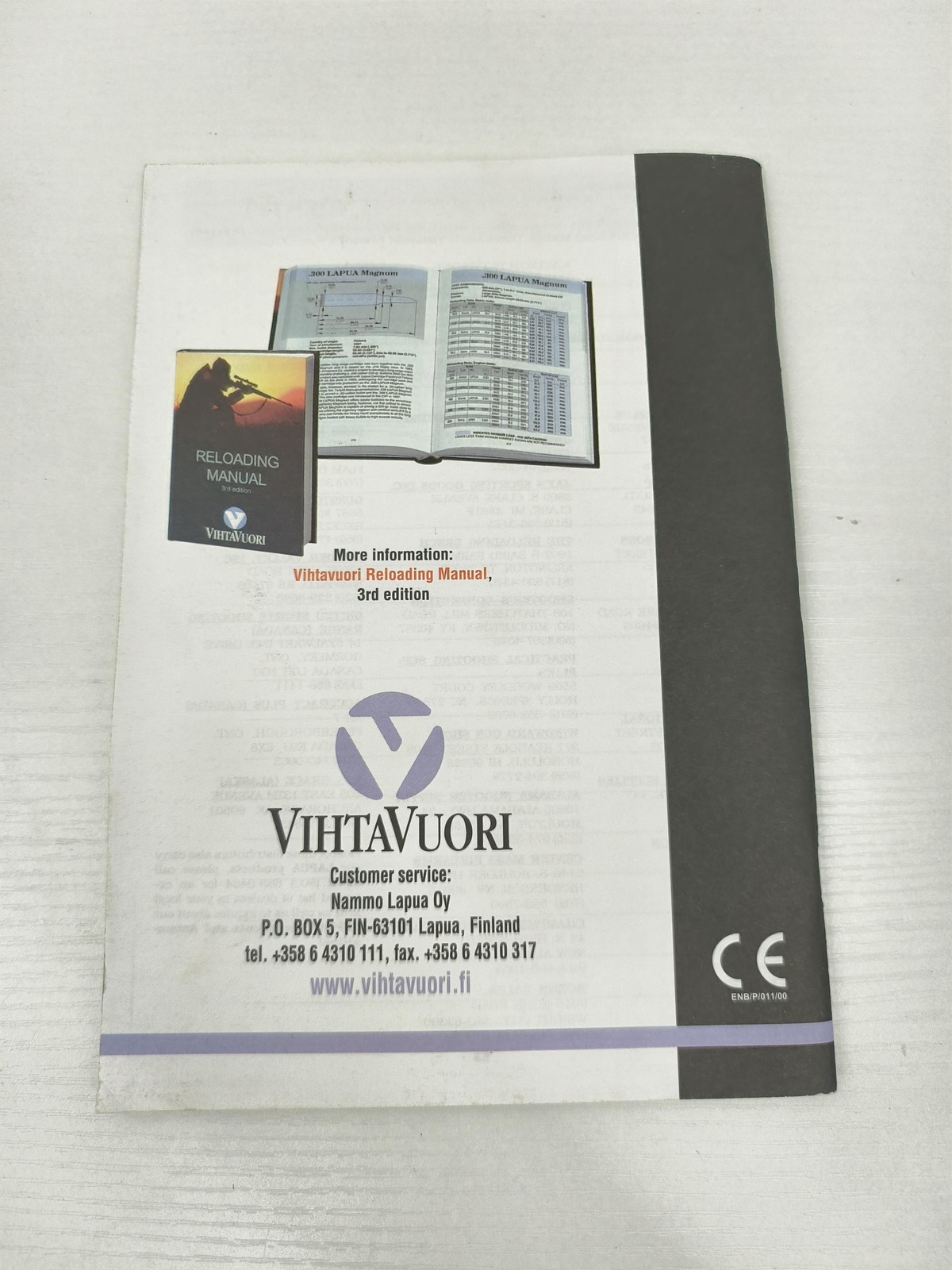 RELOADING GUIDE For Centerfire Cartridges Vihtavuori 2002 Chapbook Pamphlet