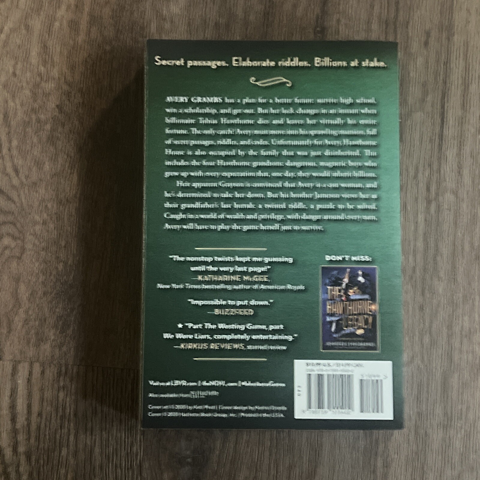 Inheritance Games by Jennifer Lynn Barnes (2021, Trade Paperback)