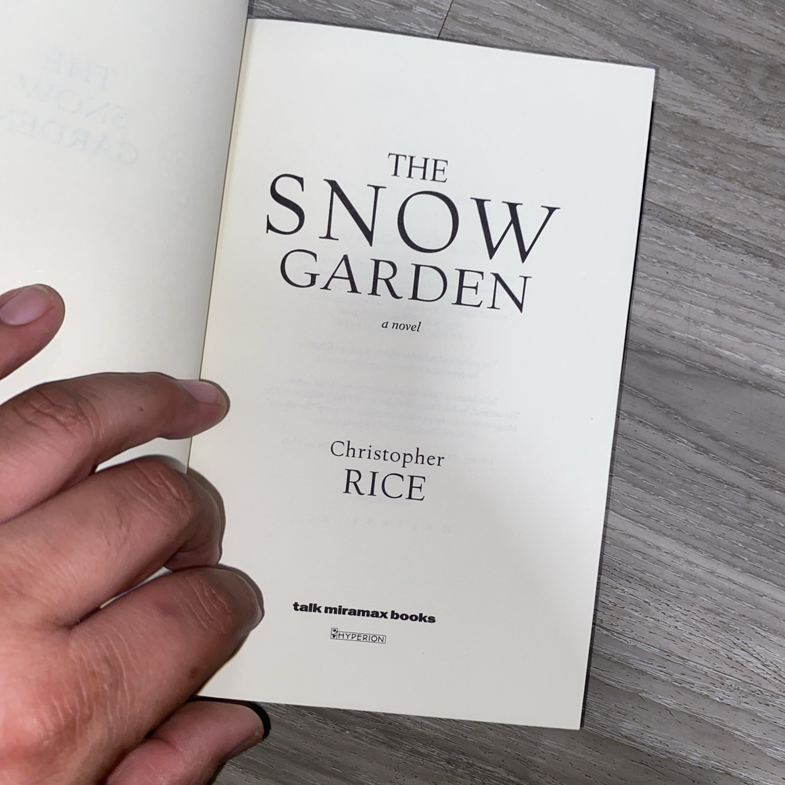 Snow Garden : A Novel by Christopher Rice (2002, Hardcover)