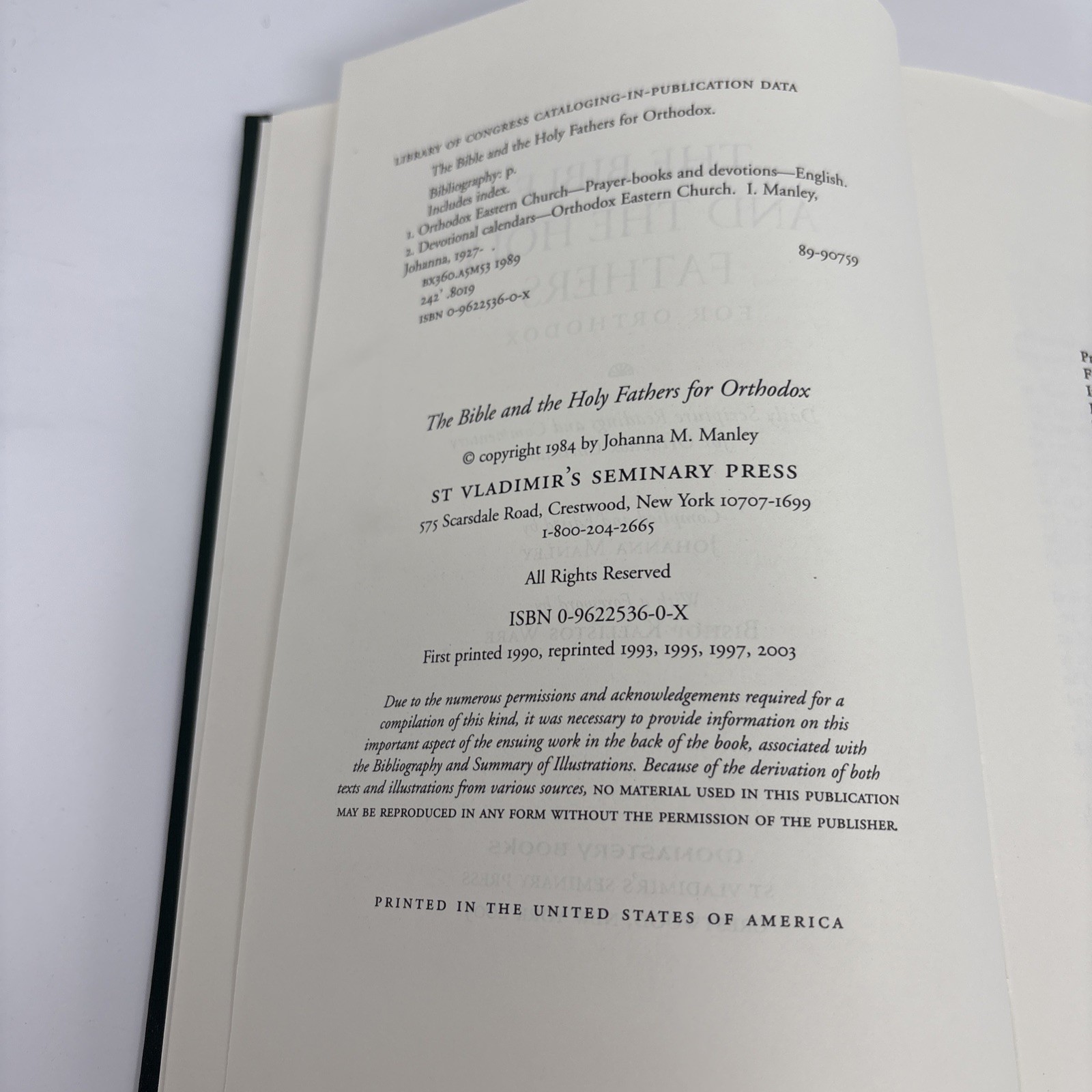 The Bible and the Holy Fathers for Orthodox: Daily Scripture Readings [HC]