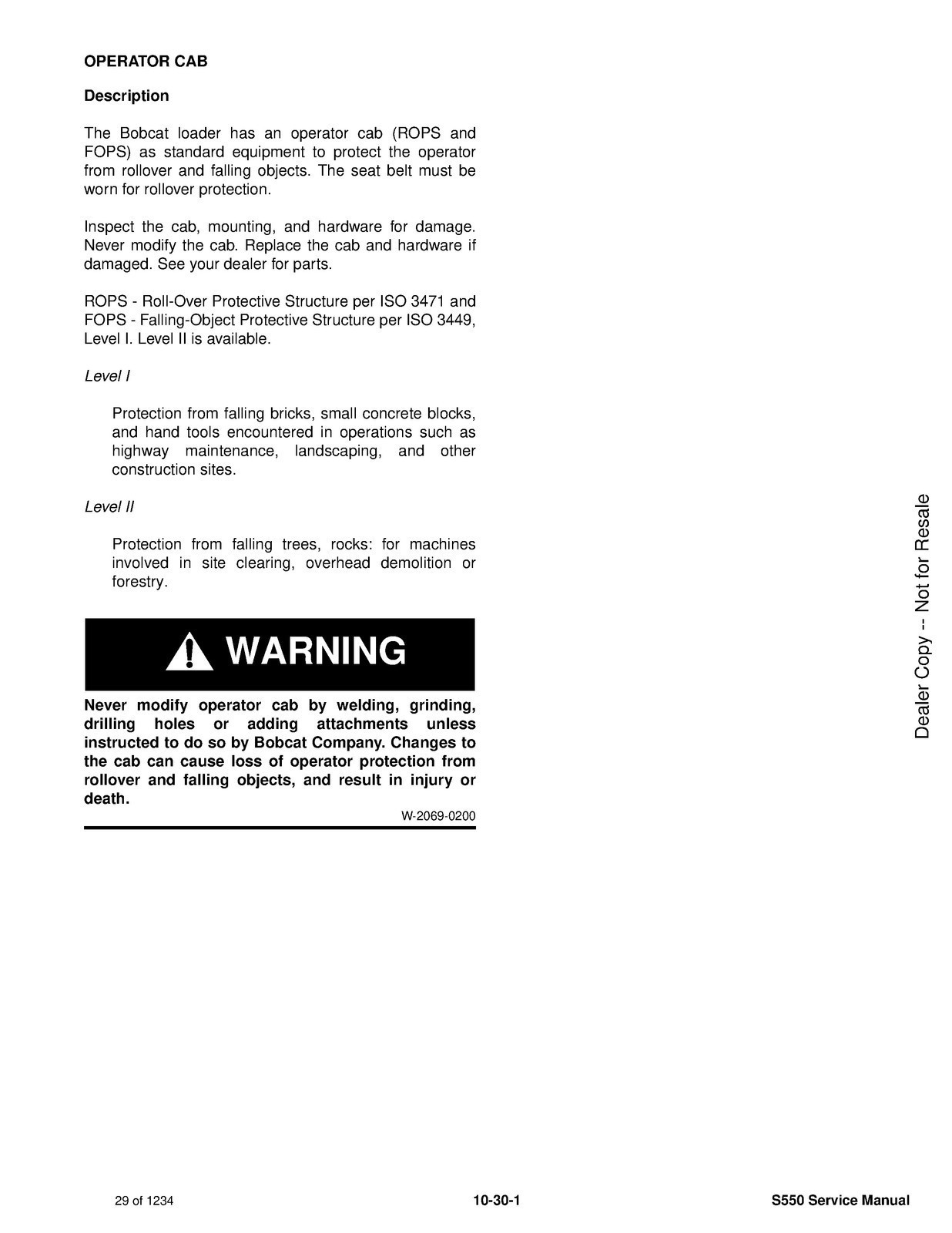 BOBCAT S550 Skid-Steer Loader Service Manual SN A3NL11001 Up 2019, FOLDOUTS