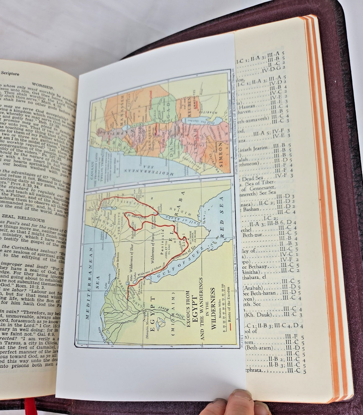 HOLY BIBLE Good Leader Authorized KJV 1952 Red Letter Leather Bound Gold Gilded